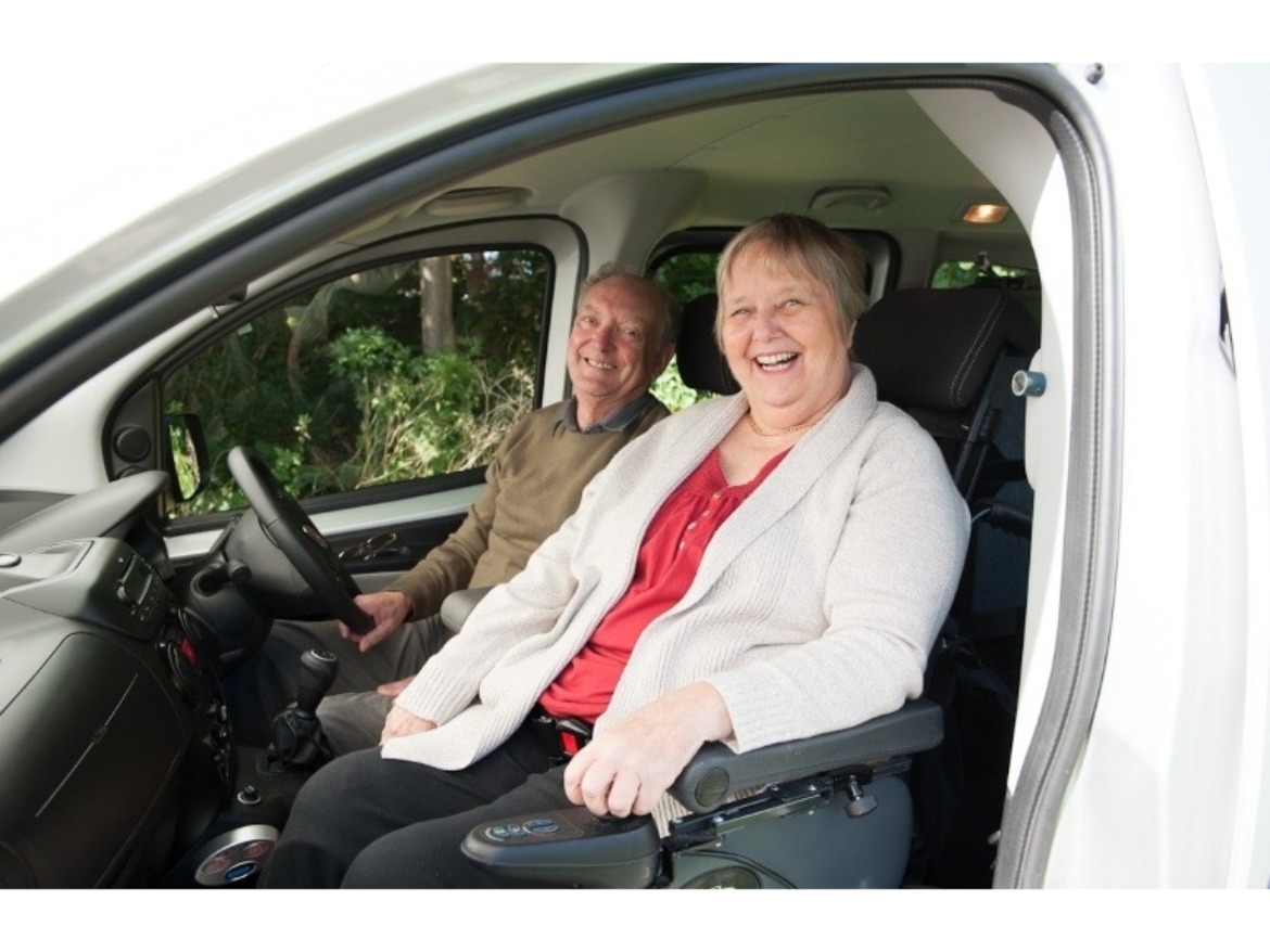 Sitting in the front of your mobility vehicle is a more sociable way to travel.
